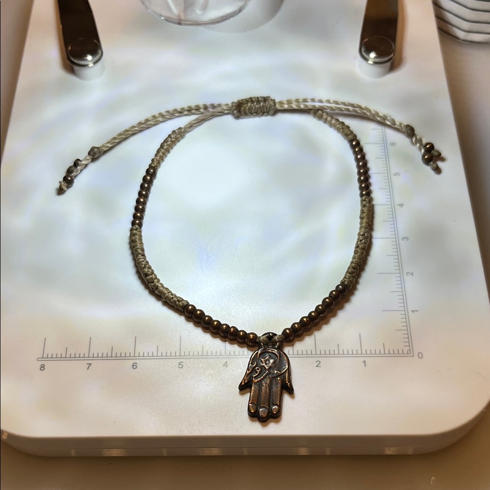 Bronze Hamsa Hand Adjustable Cord Bracelet